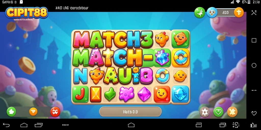 Tampilan screenshot gameplay CIPIT88 yang menampilkan aksi Match-3 yang seru.
