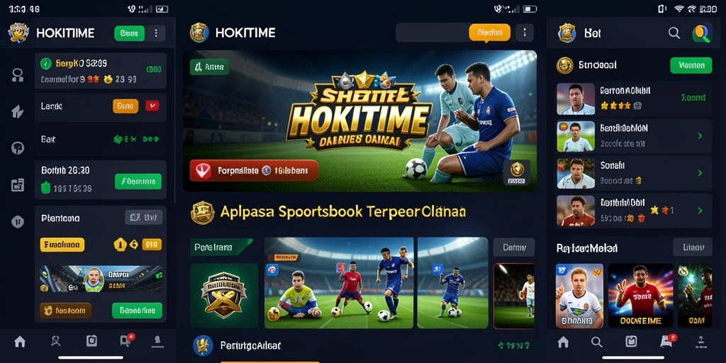 Tampilan gameplay menarik di aplikasi HOKITIME yang menunjukkan taruhan olahraga.