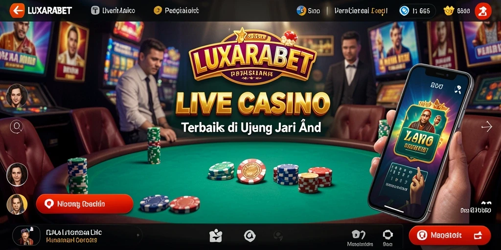 Tampilan gameplay Live Casino yang mendebarkan dalam LUXARABET.