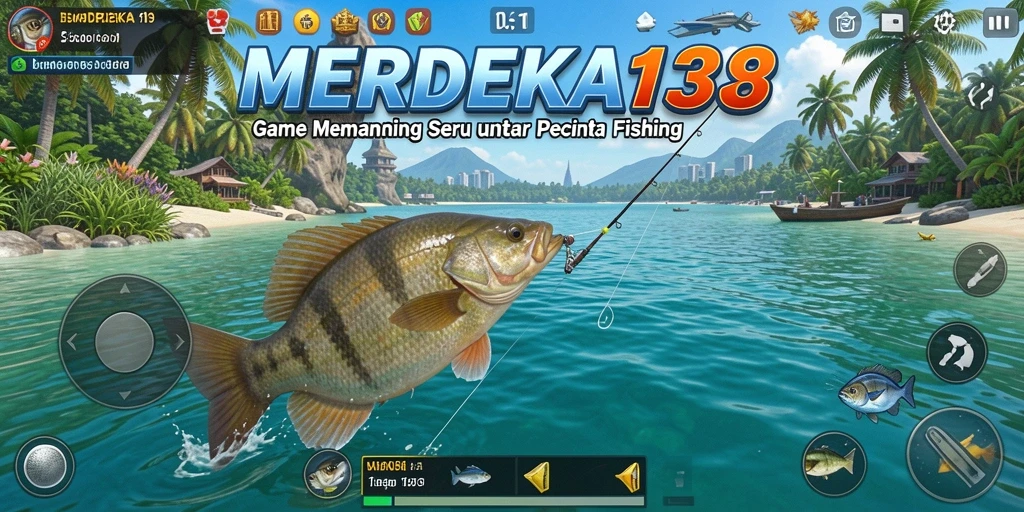 Tampilan gameplay seru dalam MERDEKA138 dengan berbagai jenis ikan.