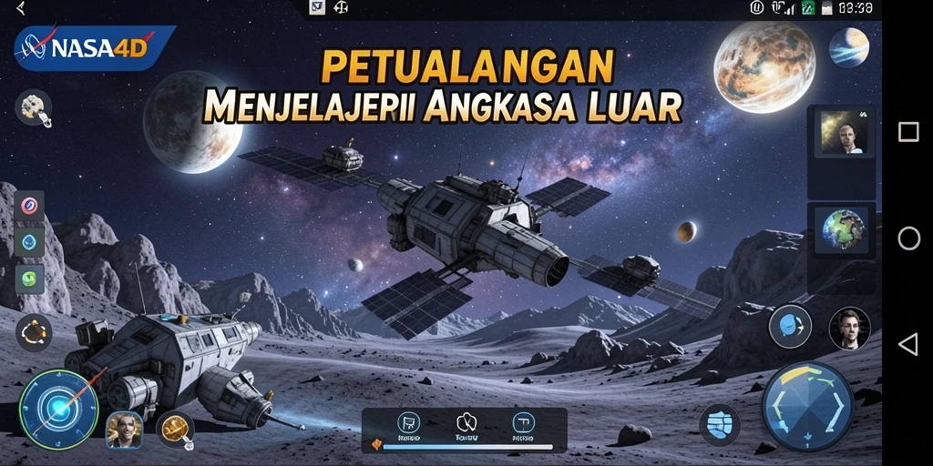 Screenshot menampilkan gameplay yang mendalam di angkasa luar.