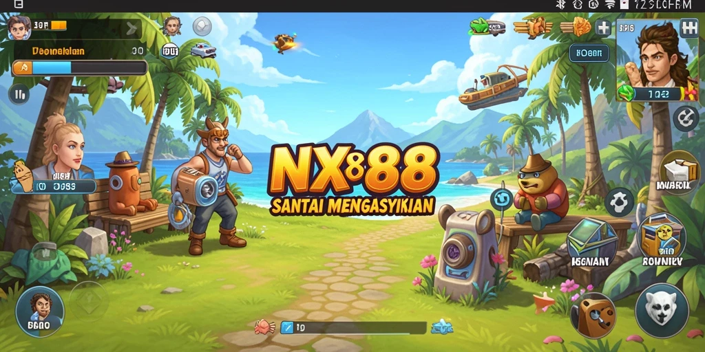 Tampilan gameplay NX888 yang cerah dan mengasyikkan.