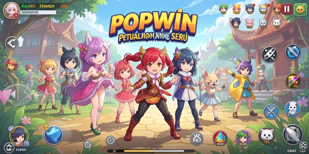 Tampilan screenshot dari gameplay seru di <strong>POPWIN</strong>, menunjukkan karakter anime yang beraksi.