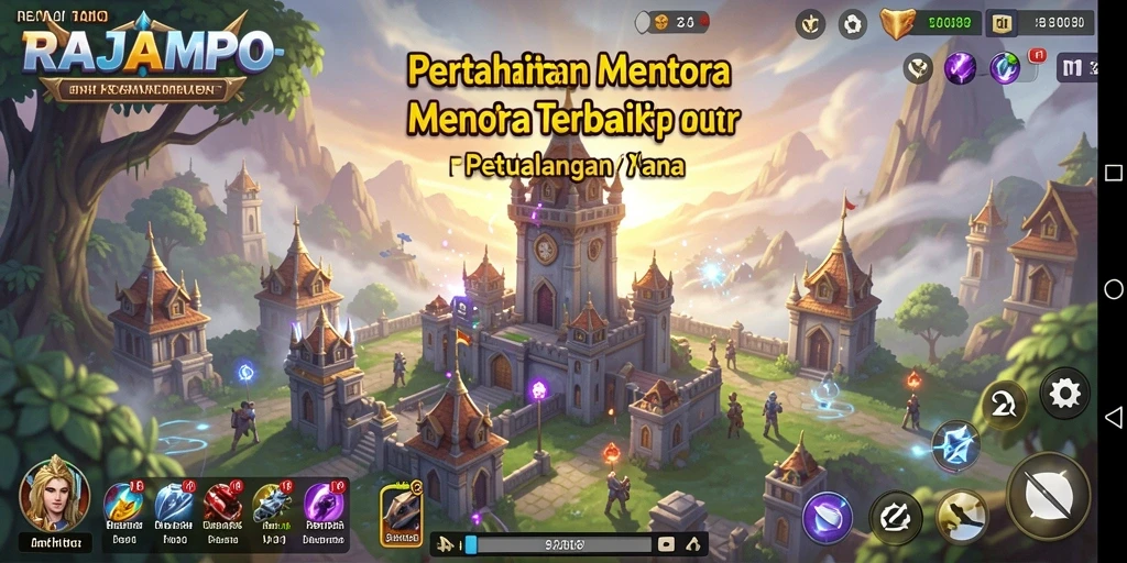 Tampilan gameplay menegangkan dan seru di RAJAMPO Tower Defense.